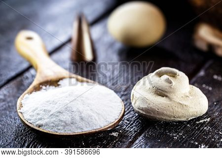 Sweet Suspiro Or Meringue Is A Homemade Sweet Made From Egg Whites And Sugar. Sigh, Typical Brazilia