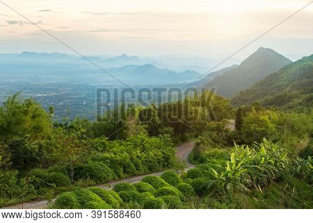 Landccape And View Of Phu Pa Po Mountain. View Lanscape From Tractor For Service Travelers Tour Phu 