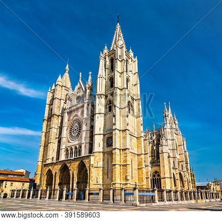 The Santa Maria Cathedral Of Astorga In Spain On The Camino De Santiago