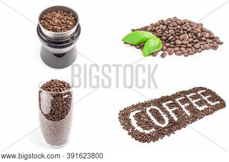 Set Of Brazilian Coffee Isolated On A White Background Cutout