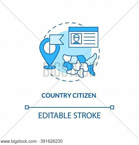 Country Citizen Concept Icon. Online Voting Requirement Idea Thin Line Illustration. Legal Status. C