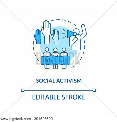 Social Activism Concept Icon. Social Change Benefit Idea Thin Line Illustration. Activist. Protest. 