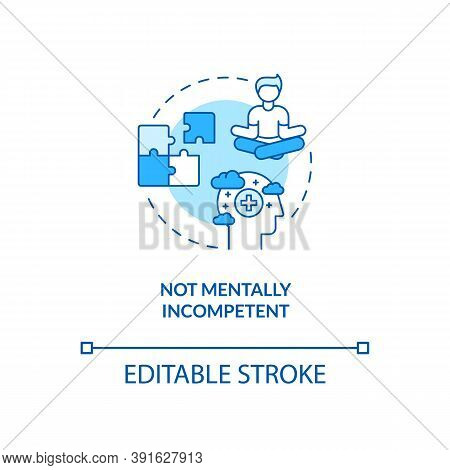 Not Mentally Incompetent Concept Icon. Online Voting Requirement Idea Thin Line Illustration. Losing