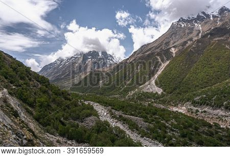 Gangotri Is One Of The Main Hindu Holy Places Of Pilgrimage In The Himalayas. The Trail From Gangotr