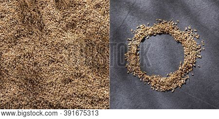 Dried Anise Seeds - Pimpinella Anisum. Text Space.