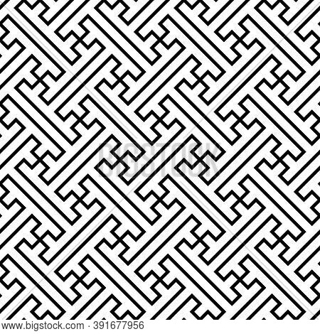 Seamless Sayagata Pattern. Repeated Interlocking Keys Background. Classic Oriental Ornament. Traditi