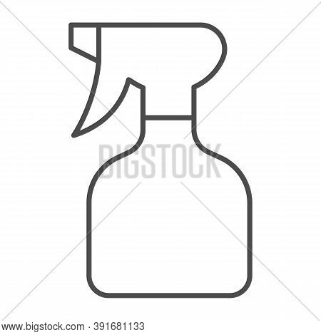 Spray Bottle Thin Line Icon, Cleaning Service Concept, Plastic Bottle For Cleaning Sign On White Bac