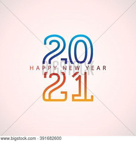 New Year 2021. Happy New Year 2021 Vector. Number 2021 In The Modern Concept. 2021 Text. Number 2021