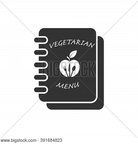 Vegetarian Menu Book. Simple Vector Icon. Flat Style