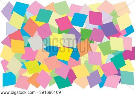 Multi Color Of Diamond Card Shape Put Overlap To Pattern. Colorful Of Geometry Shape Overlay To Text