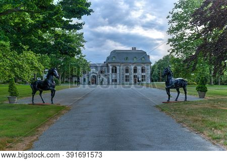 Newport, Usa - July 6, 2020: Belcourt Is A Former Summer Cottage Designed By Architect Richard Morri