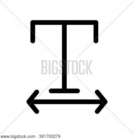 Adjust Font Width Icon Illustration In Line Design Style. Text Editor Button Sign.