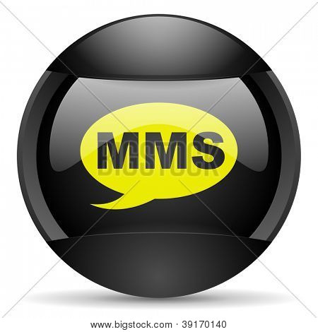 mms รอบไอคอนเว็บสีดำบนพื้นหลังสีขาว