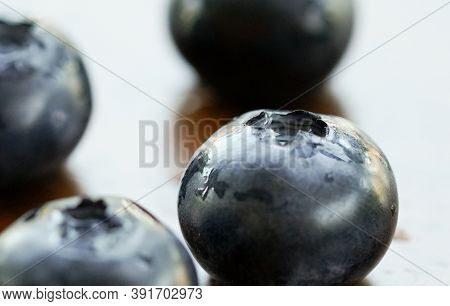 Juicy Organic Blueberries, Freshly Picked And Tasty