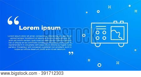 White Line Spectrometer Icon Isolated On Blue Background. Vector