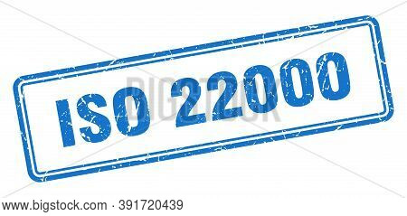 Iso 22000 Stamp. Square Grunge Sign On White Background