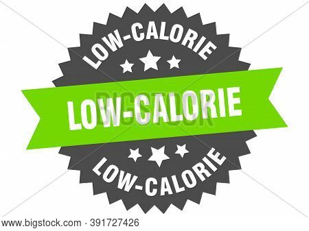 Low-calorie Round Isolated Ribbon Label. Low-calorie Sign