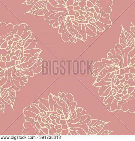 Mockup For Decorating A Ribbon On Social Networks. Background In Pastel Colors With Flowers. Frame F