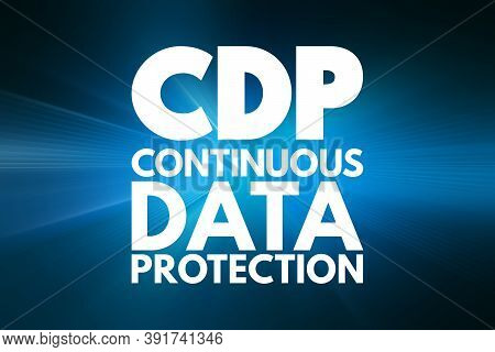 Cdp - Continuous Data Protection Acronym, Technology Concept Background