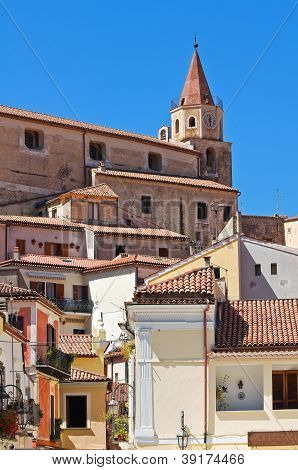 Panoramiczny widok Maratea. Basilicata. Włochy.