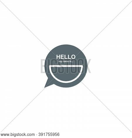 Badge Or Register Vector Isolated Sticker Hello My Name Is In Trendy Flat Style On White Background.
