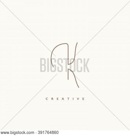 Minimalist Initial Line Letter K Logo Icon.  Abstract  Vintage Line Letter Logo Icon Vector Design C