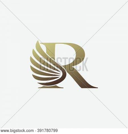 Letter R  Logo Luxury Wing. Trendy Design Concept  Luxury Wing And Letter R For Corporate, Lawyer, N