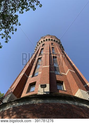 Kalmar, Sweden - June 5, 2019: The Old Water Tower In Kalmar