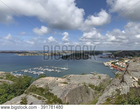 Fjallbacka, Sweden - June 10, 2019: Swedish Fishing Village Fjällbacka On The West Coast In Bohuslan