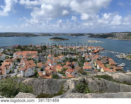 Fjallbacka, Sweden - June 10, 2019: Swedish Fishing Village Fjällbacka On The West Coast In Bohuslan