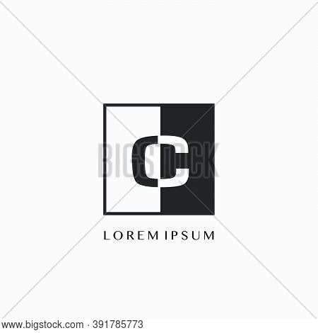 Simple Letter C  Square Polygon Geometric Logo. Monogram Color Letter Logo With Square Polygon Geome
