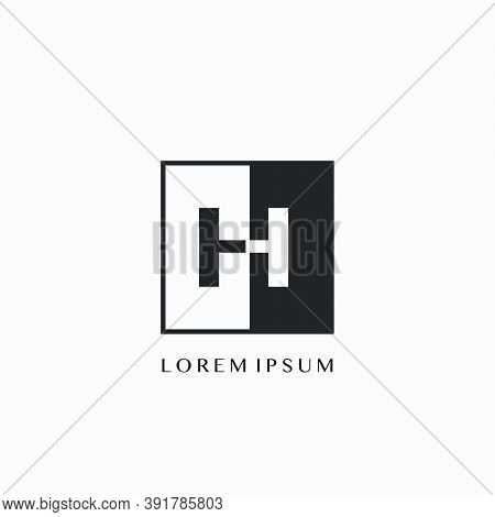 Simple Letter H Square Polygon Geometric Logo. Monogram Color Letter Logo With Square Polygon Geomet