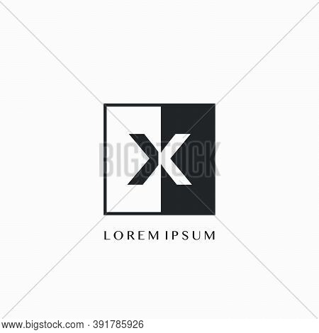 Simple Letter X Square Polygon Geometric Logo. Monogram Color Letter Logo With Square Polygon Geomet