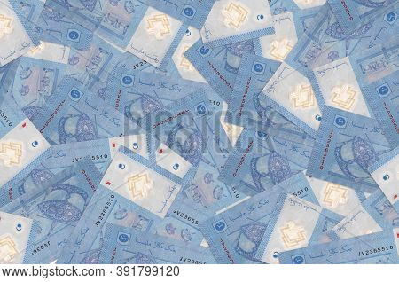 1 Malaysian Ringgit Bills Lies In Big Pile. Rich Life Conceptual Background
