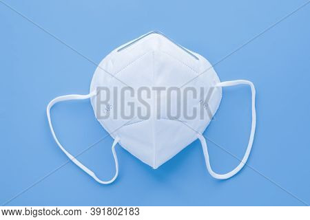 Kn95 Respirator, Protective Medical Face Filter Mask. White Isolated Surgical Cover. Protection Conc