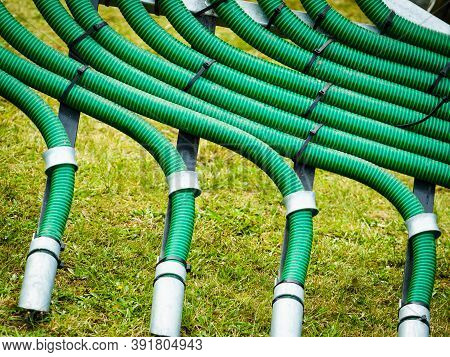 Agriculture Equipment. Seed Drill Or Manure Spreader, Agricultural Machinery, Detail View.