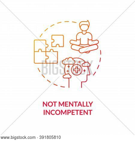 Not Mentally Incompetent Concept Icon. Online Voting Requirement Idea Thin Line Illustration. Electo