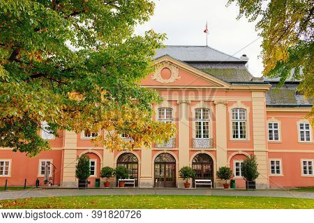 Rococo Chateau With A Distinguished Facade, Magnificent Residence From The 18th Century, Courtyard O