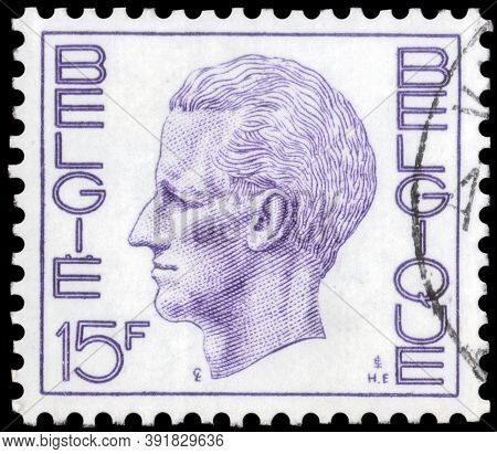 Saint Petersburg, Russia - September 18, 2020: Postage Stamp Issued In Belgium The Image Of The King
