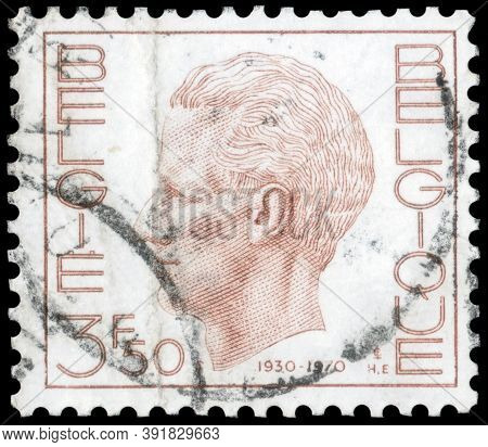 Saint Petersburg, Russia - September 18, 2020: Postage Stamp Issued In Belgium The Image Of The King