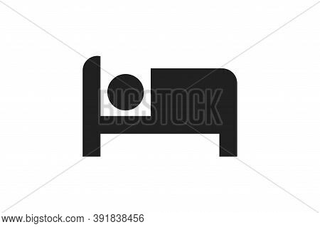 Bed Icon. Hotel Symbol. Hospital Logo. Sleep Roon Concept, Sleep Sign In Vector Flat