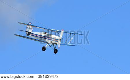 Ickwell, Bedfordshire, England - September 06, 2020 -  Vintage  Sncan Stampe - Vertongen Sv-4 Biplan