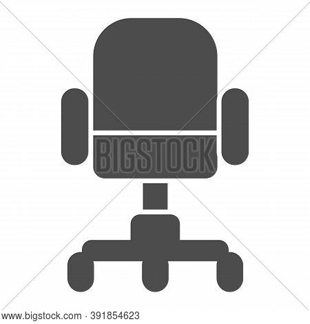Office Chair Solid Icon, Furniture Concept, Swivel Desk Chair Sign On White Background, Office Inter