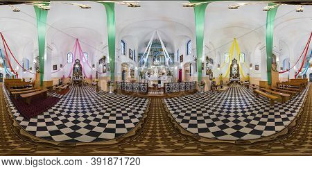 Dworec, Belarus - October 2020: Full Spherical Seamless Hdri Panorama 360 Degrees Angle Inside Inter