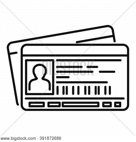 Id Passport Card Icon. Outline Id Passport Card Vector Icon For Web Design Isolated On White Backgro