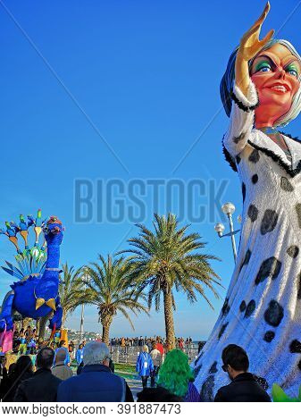 Nice, Cote D'azur, France - February 23, 2020: Nice Carnival (carnaval De Nice).  This Years Theme I