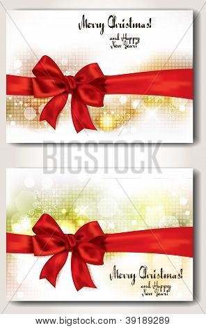 set di banner con nastri rossi