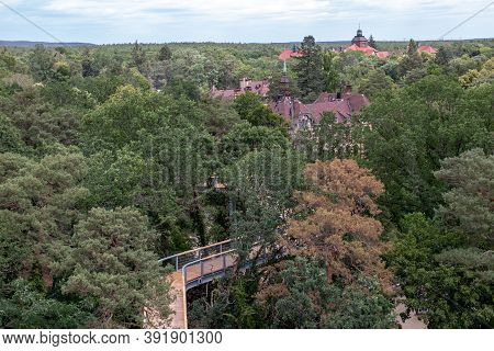 Beelitz, Germany - June 30, 2020:  View Of The Treetop Path In Beelitz Near Berlin, Which Leads Thro