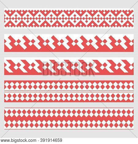 Patterns Based On Khanty-mansi Siberian Folk Ornaments Set
