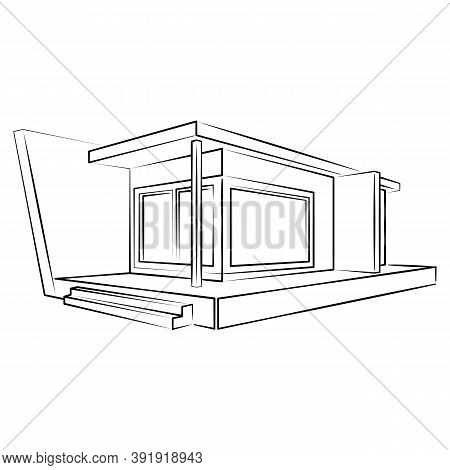 Modern Fashionable Designer Private Residential Building. Minimal Modern Architecture Concept. Count